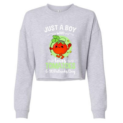 Just A Who Loves Tomatoes And St Patricks Day Vegetable Gift Cropped Pullover Crew