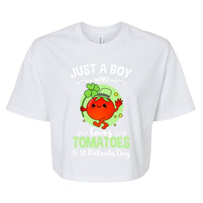 Just A Who Loves Tomatoes And St Patricks Day Vegetable Gift Bella+Canvas Jersey Crop Tee