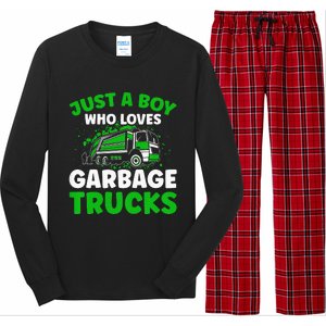 Just A  Who Loves Garbage Trucks Long Sleeve Pajama Set