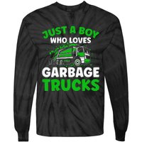 Just A  Who Loves Garbage Trucks Tie-Dye Long Sleeve Shirt