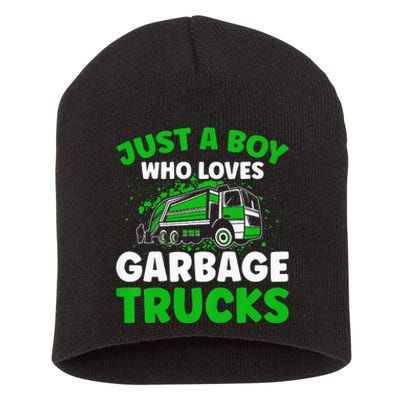 Just A  Who Loves Garbage Trucks Short Acrylic Beanie