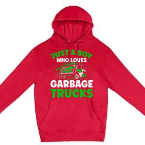 Just A  Who Loves Garbage Trucks Premium Pullover Hoodie