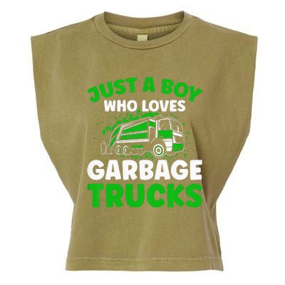 Just A  Who Loves Garbage Trucks Garment-Dyed Women's Muscle Tee