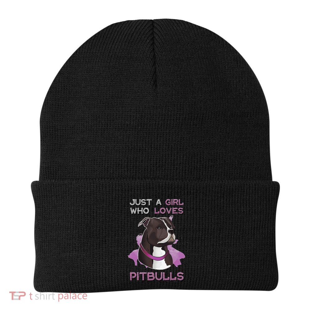 Just A Who Loves Pitbulls Funny Pitbull Dog Owner Quote Beanie