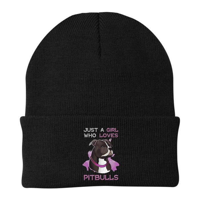 Just A Who Loves Pitbulls Funny Pitbull Dog Owner Quote Beanie