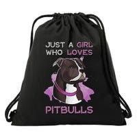 Just A Who Loves Pitbulls Funny Pitbull Dog Owner Quote Drawstring Bag