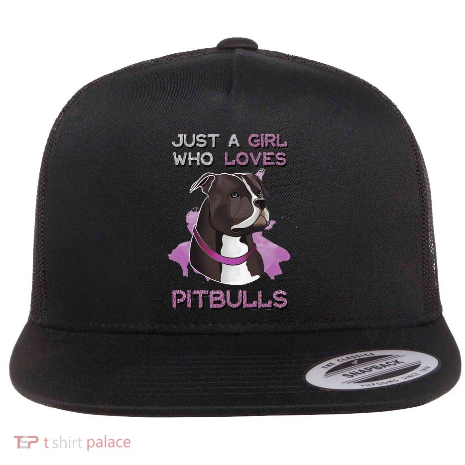 Just A Who Loves Pitbulls Funny Pitbull Dog Owner Quote Flatbill Hat