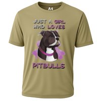 Just A Who Loves Pitbulls Funny Pitbull Dog Owner Quote Cooling Performance Crew T-Shirt