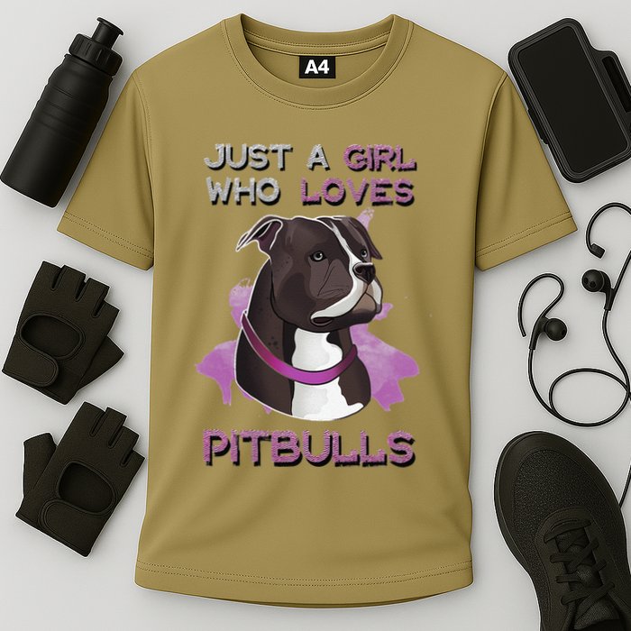 Just A Who Loves Pitbulls Funny Pitbull Dog Owner Quote Cooling Performance Crew T-Shirt