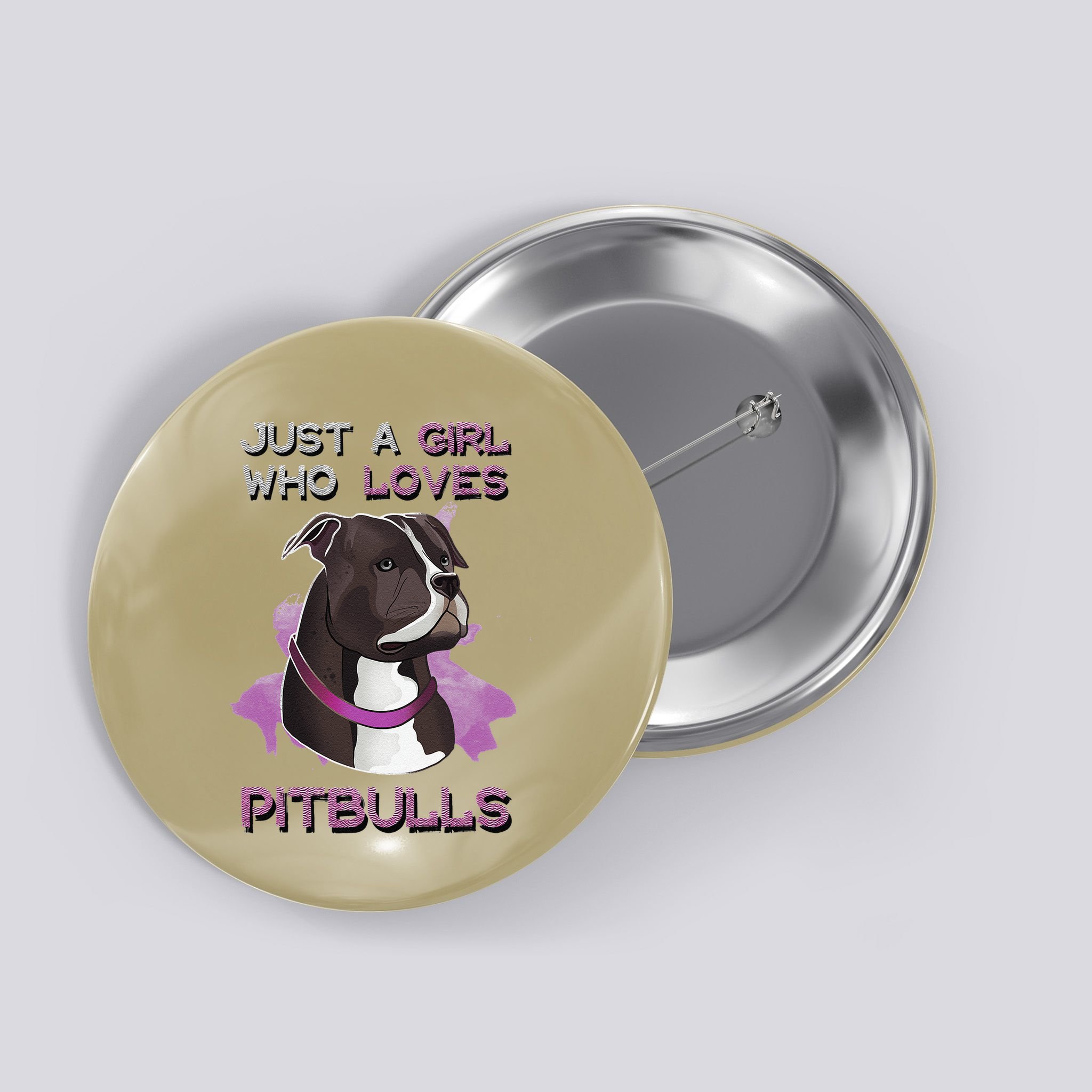 Just A Who Loves Pitbulls Funny Pitbull Dog Owner Quote Button