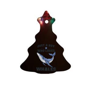 Just A Who Loves Whales Funny Whale Gift Ceramic Tree Ornament