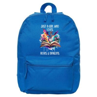 Just A Who Loves Books And Dragons Reading Book Dragon Gift 16 in Basic Backpack