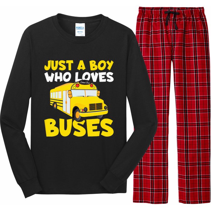 Just a  who loves Buses Long Sleeve Pajama Set