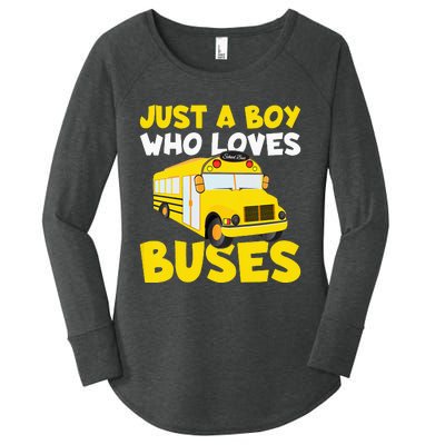 Just a  who loves Buses Women's Perfect Tri Tunic Long Sleeve Shirt