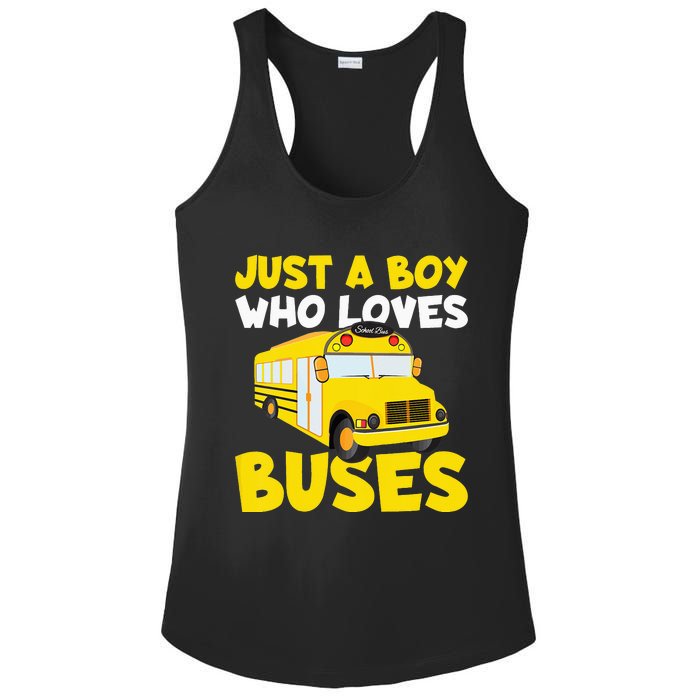 Just a  who loves Buses Ladies PosiCharge Competitor Racerback Tank