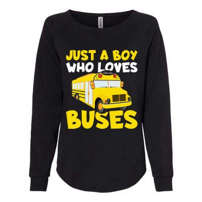 Just a  who loves Buses Womens California Wash Sweatshirt