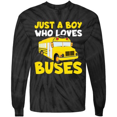 Just a  who loves Buses Tie-Dye Long Sleeve Shirt