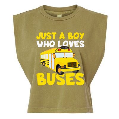 Just a  who loves Buses Garment-Dyed Women's Muscle Tee