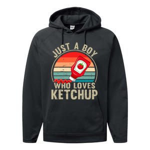 Just a Who Loves Ketchup Catsup Condiment Lover Performance Fleece Hoodie