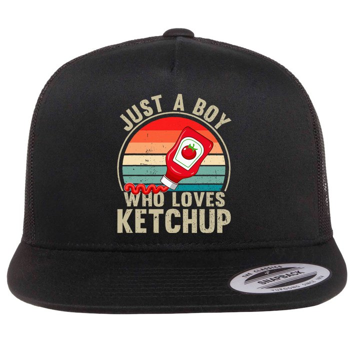 Just a Who Loves Ketchup Catsup Condiment Lover Flat Bill Trucker Hat