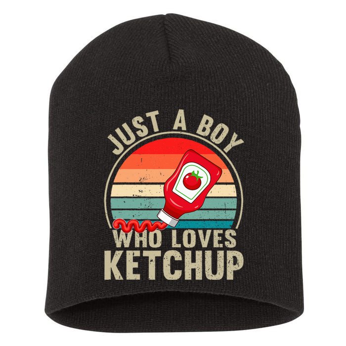 Just a Who Loves Ketchup Catsup Condiment Lover Short Acrylic Beanie