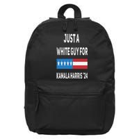 Just A White Guy For Kamala Harris 2024 16 in Basic Backpack