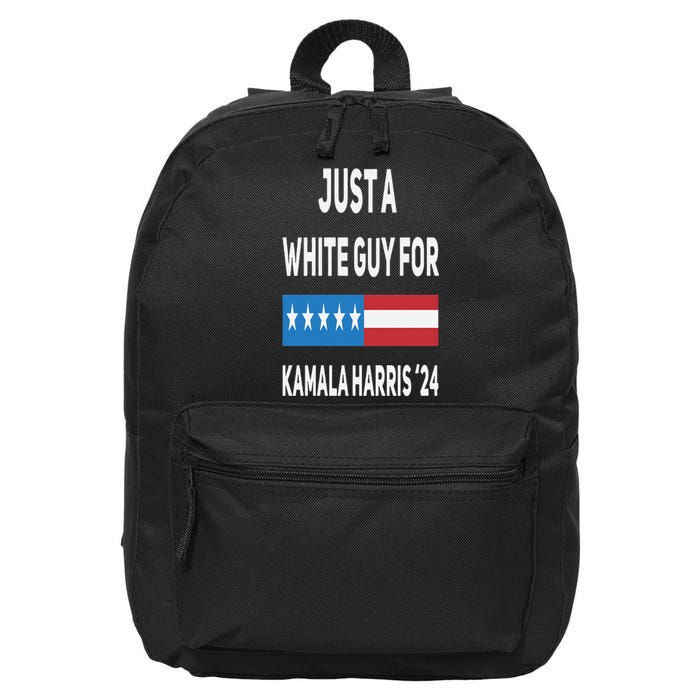 Just A White Guy For Kamala Harris 2024 16 in Basic Backpack