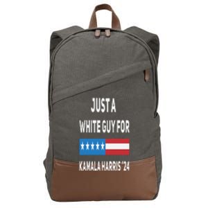 Just A White Guy For Kamala Harris 2024 Cotton Canvas Backpack