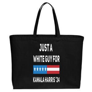 Just A White Guy For Kamala Harris 2024 Cotton Canvas Jumbo Tote