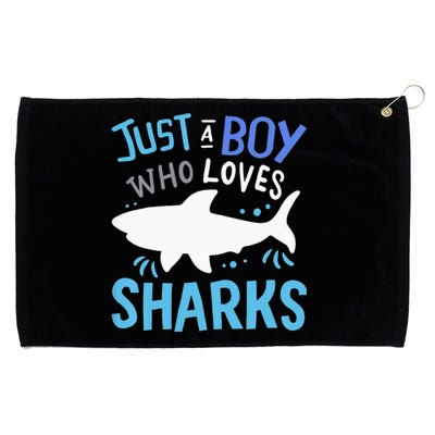 Just A  Who Loves Sharks  Grommeted Golf Towel