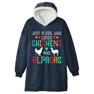 Just A Who Loves Chickens Alpacas Hooded Wearable Blanket