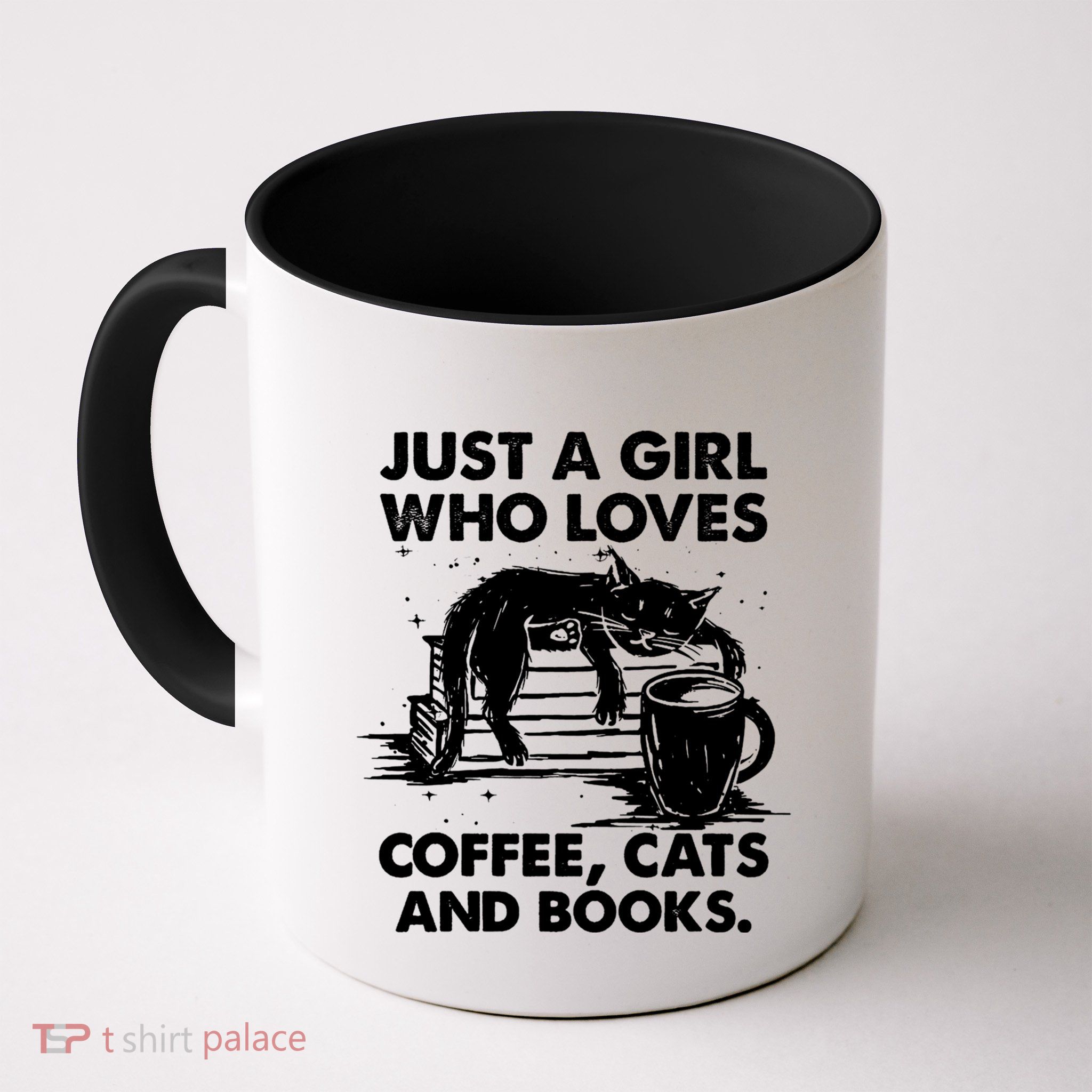 Just A Who Loves Coffee Cats And Books Gift Mug