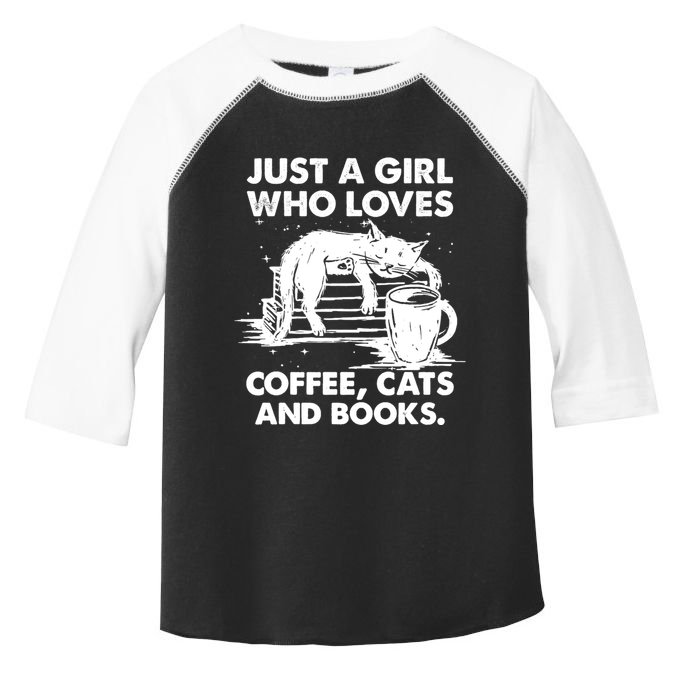 Just A Who Loves Coffee Cats And Books Gift Toddler Fine Jersey T-Shirt
