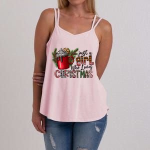 Just A Who Loves Christmas Coffee Cute Gift Women's Strappy Tank