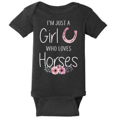Just A Who Loves Horses Horse Baby Bodysuit