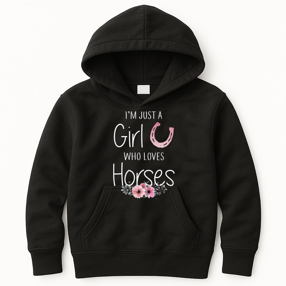 Just A Who Loves Horses Horse Kids Hoodie