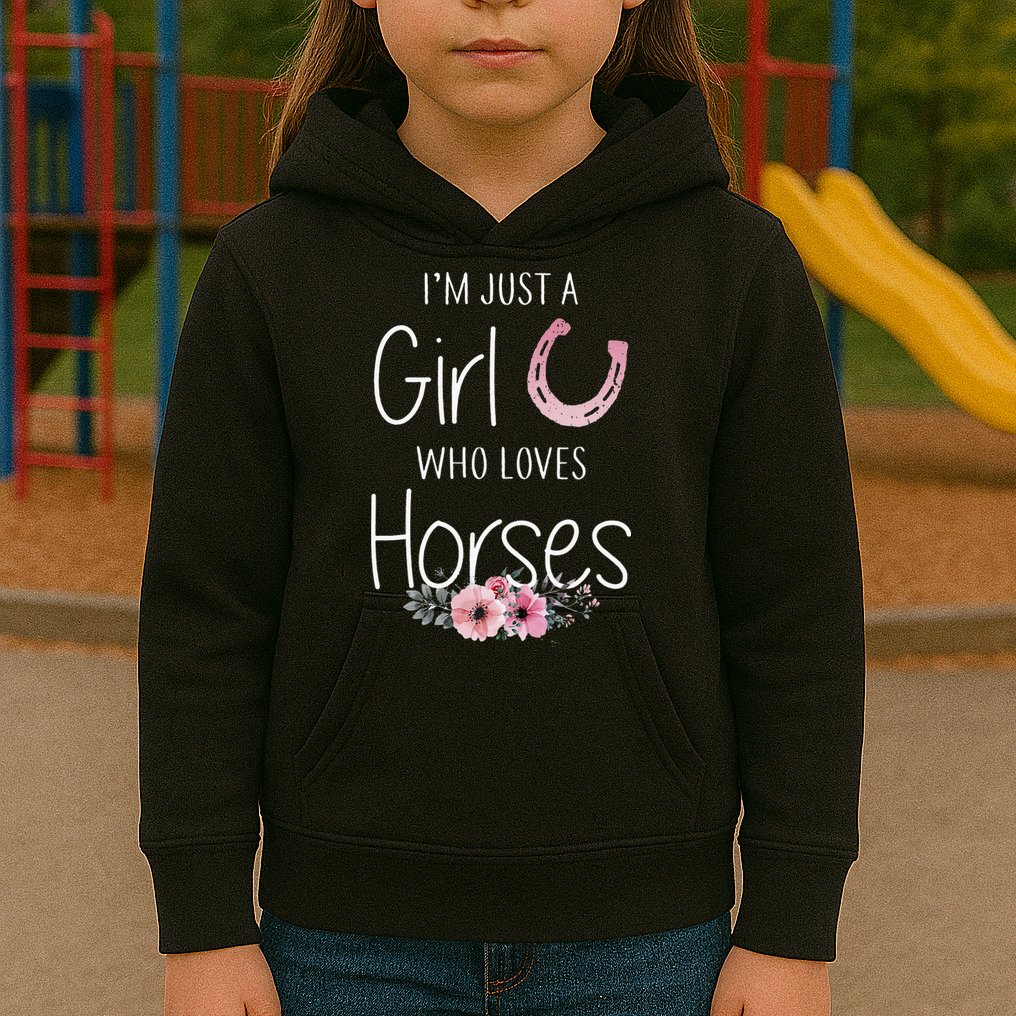 Just A Who Loves Horses Horse Kids Hoodie