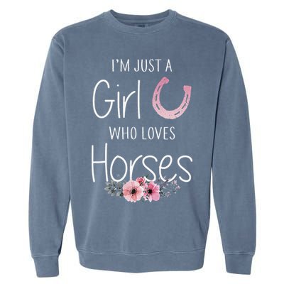 Just A Who Loves Horses Horse Garment-Dyed Sweatshirt