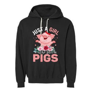 Just A Who Loves Pigs Garment-Dyed Fleece Hoodie