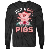 Just A Who Loves Pigs Tie-Dye Long Sleeve Shirt