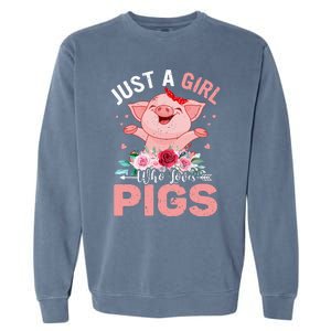 Just A Who Loves Pigs Garment-Dyed Sweatshirt