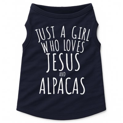 Just a who Loves Jesus and Alpacas Funny Doggie Tank