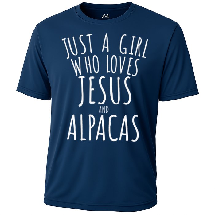 Just a who Loves Jesus and Alpacas Funny Cooling Performance Crew T-Shirt