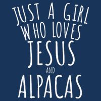 Just a who Loves Jesus and Alpacas Funny Cooling Performance Crew T-Shirt