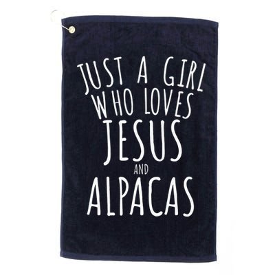 Just a who Loves Jesus and Alpacas Funny Golf Towel