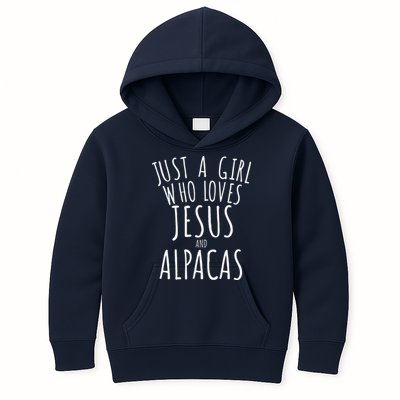 Just a who Loves Jesus and Alpacas Funny Kids Hoodie