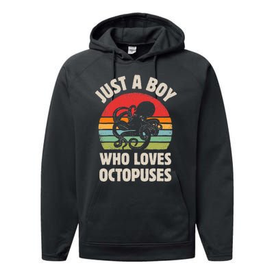 Just A  Who Loves Sea Animals Octopus  Performance Fleece Hoodie