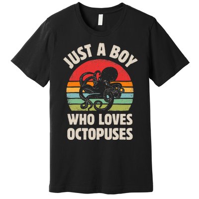 Just A  Who Loves Sea Animals Octopus  Premium T-Shirt