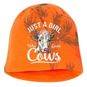 Just a  Who Loves Cows Funny Cute Cow for Girls  Kati - Camo Knit Beanie