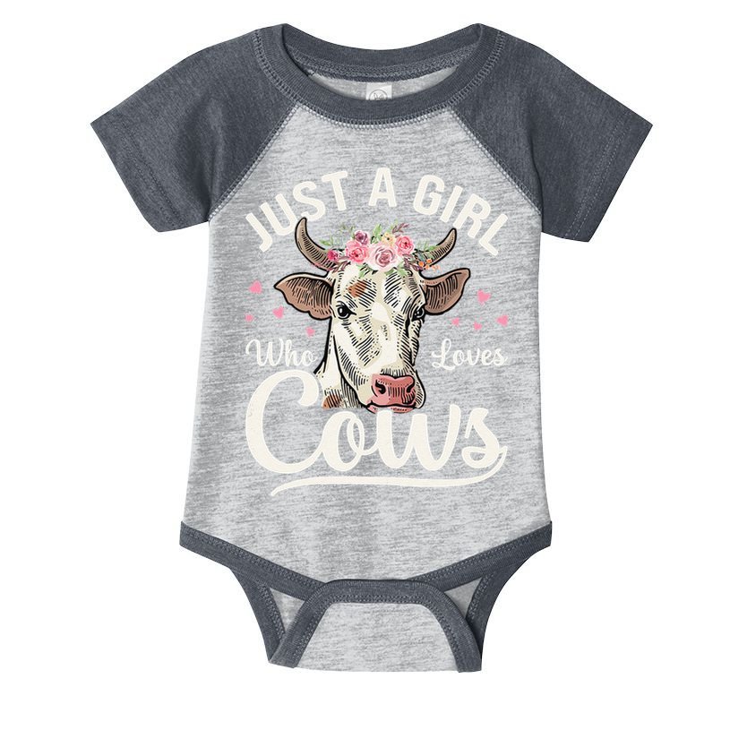 Just a  Who Loves Cows Funny Cute Cow for Girls  Infant Baby Jersey Bodysuit
